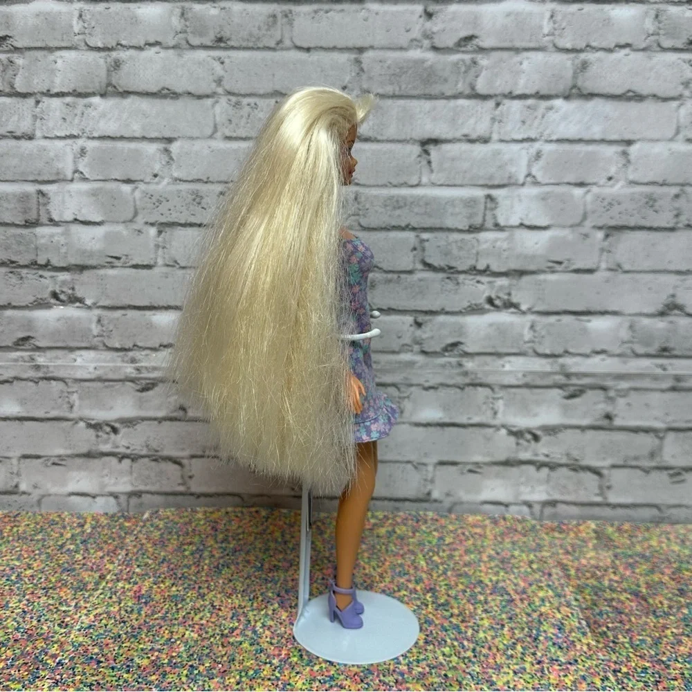 Barbie Doll 1995 Foam N Color Long Blonde Hair Bangs Earrings Shoes Restyled